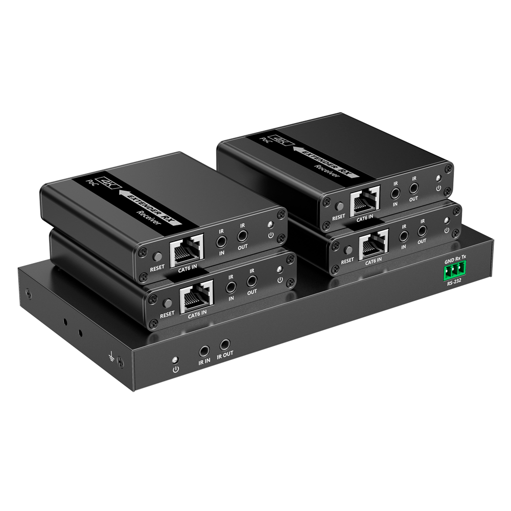 Splitter - Extender HDMI 1x4 - 1 trasmettitore/4 ricevitori - fino a 4K@30Hz - HDMI-SPL-1x4-4K30-CAT6