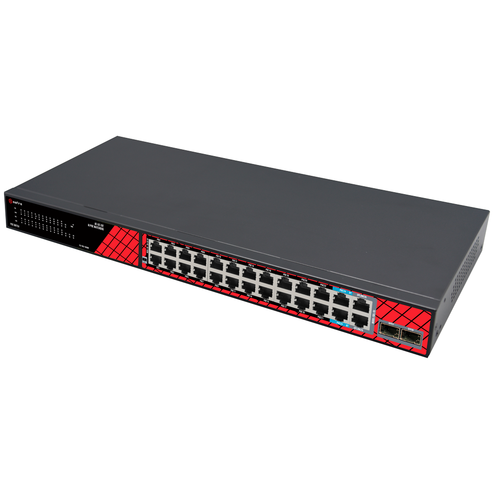 Safire - Switch PoE non gestito Fast Ethernet - SF-SW2824HIPOE-MF-300