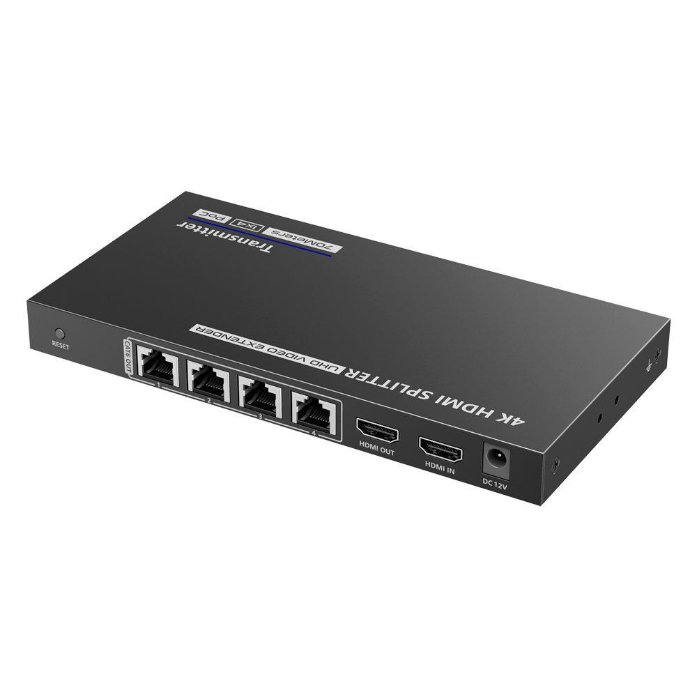 Splitter - Extender HDMI 1x4 - 1 trasmettitore/4 ricevitori - fino a 4K@30Hz - HDMI-SPL-1x4-4K30-CAT6