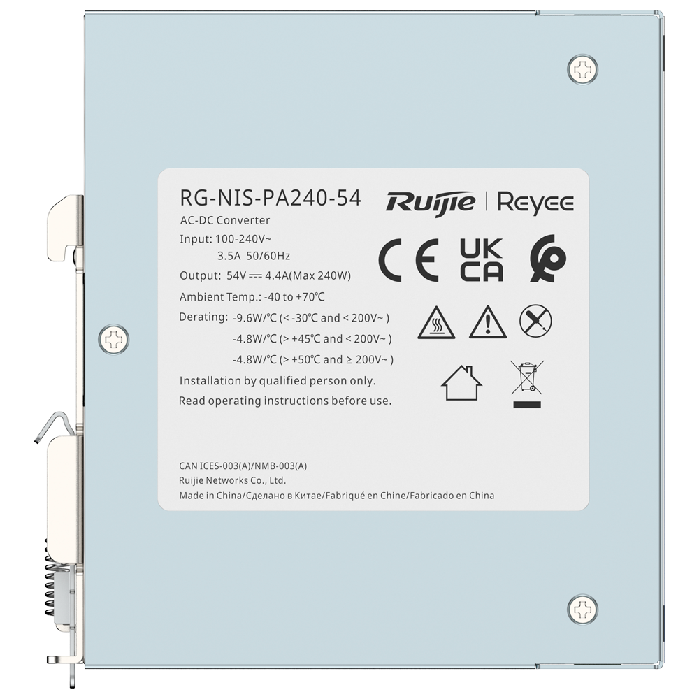 Reyee - Alimentatore industriale fanless 240 W 54 V - RG-NIS-PA240-54