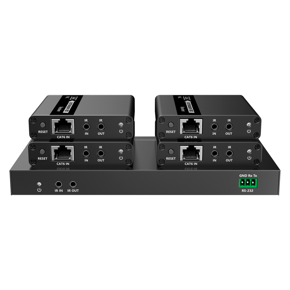 Splitter - Extender HDMI 1x4 - 1 trasmettitore/4 ricevitori - fino a 4K@30Hz - HDMI-SPL-1x4-4K30-CAT6
