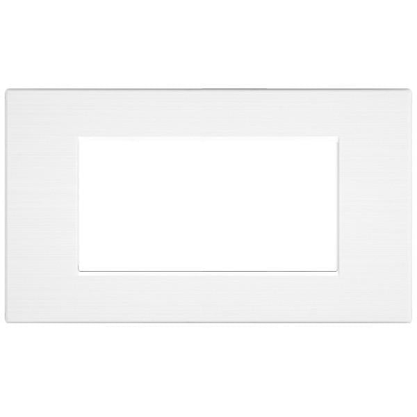 MAPM6004SL-1 PLACCA TECNOPOLIMERI GEM BIANCO SPAZZOLATO 4 POSTI COMPATIBILE PLANA