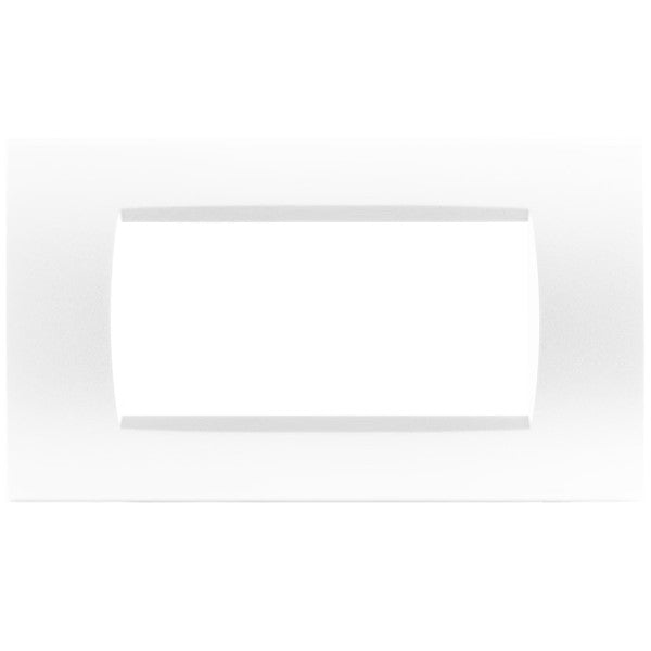 MAP8004-01 PLACCA TECNOPOLIMERI BIANCA 4 POSTI COMPATIBILE LIVING