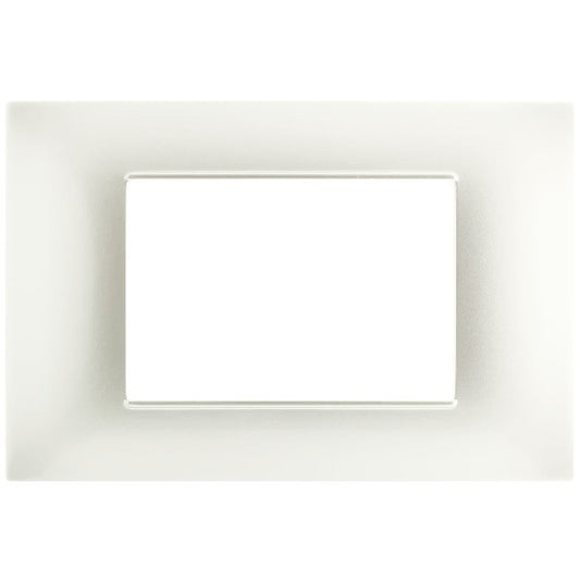 MAPM6003-21 PLACCA TECNOPOLIMERI GEM BIANCO PERLA 3 POSTI COMPATIBILE PLANA