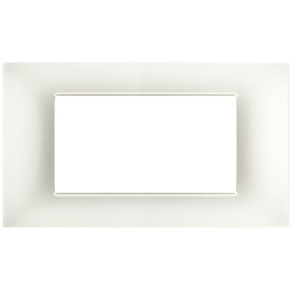 MAP6004-21 PLACCA TECNOPOLIMERI BIANCO PERLA 4 POSTI COMPATIBILE PLANA