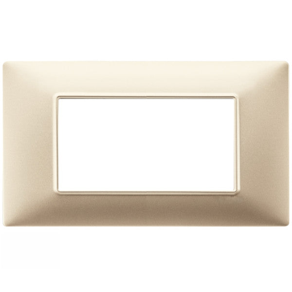 MAP6004-13 PLACCA TECNOPOLIMERI CHAMPAGNE 4 POSTI COMPATIBILE PLANA