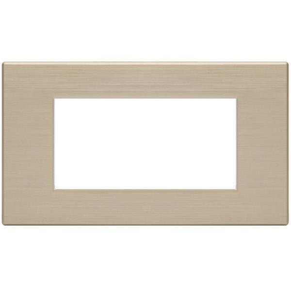 MAPM6004SL-13 PLACCA TECNOPOLIMERI GEM CHAMPAGNE SPAZZOLATO 4 POSTI COMPATIBILE PLANA