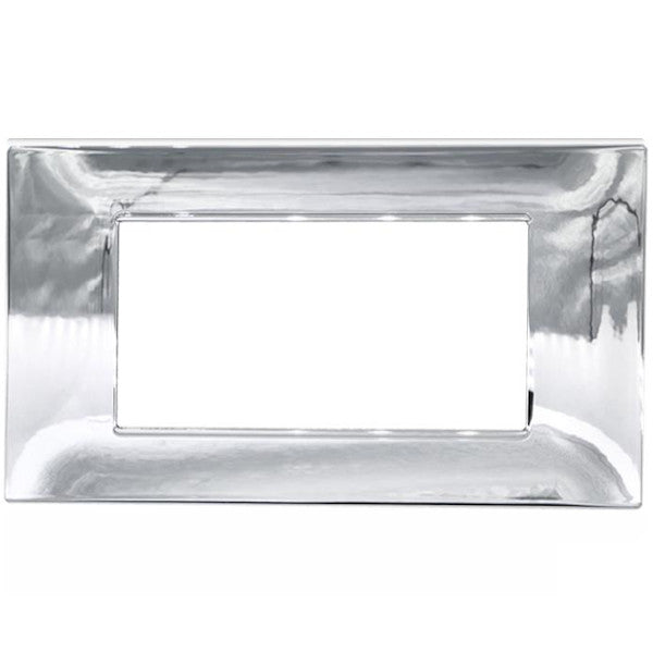 MAP6004-06 PLACCA TECNOPOLIMERI CROMO 4 POSTI COMPATIBILE PLANA