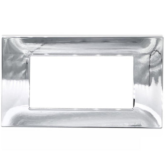 MAP6004-06 PLACCA TECNOPOLIMERI CROMO 4 POSTI COMPATIBILE PLANA