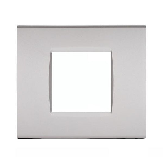 MAP8002-04 PLACCA TECNOPOLIMERI GRIGIO CHIARO 2 POSTI COMPATIBILE LIVING