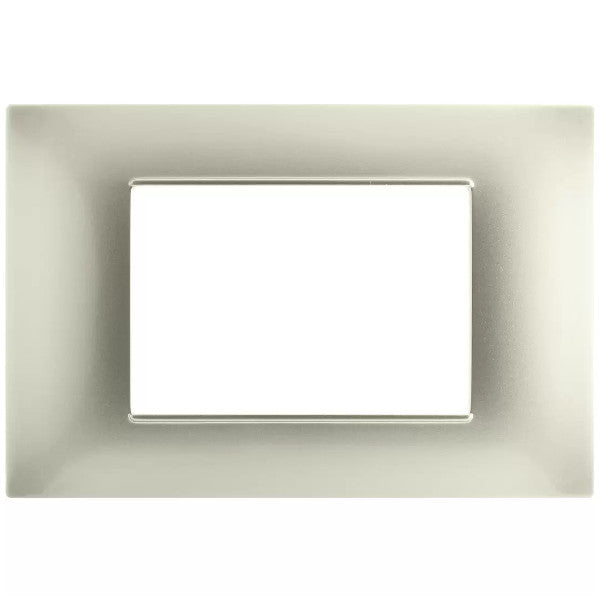 MAPM6003-04 PLACCA TECNOPOLIMERI GRIGIO CHIARO 3 POSTI COMPATIBILE PLANA