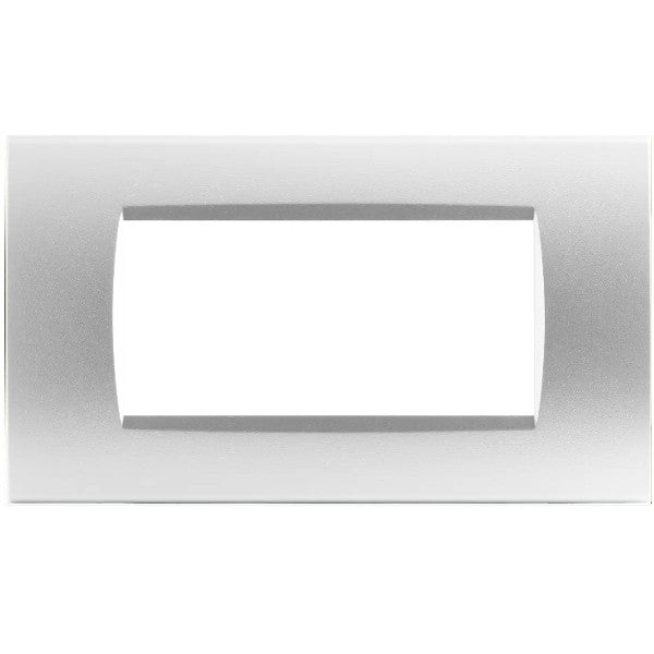 MAP8004-04 PLACCA TECNOPOLIMERI GRIGIO CHIARO 4 POSTI COMPATIBILE LIVING