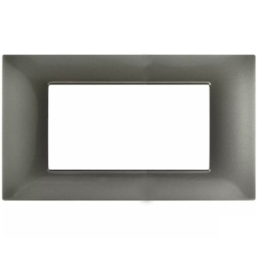 MAP6004-08 PLACCA TECNOPOLIMERI GRIGIO SCURO 4 POSTI COMPATIBILE PLANA