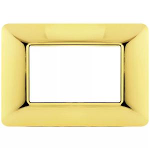 MAPM8003-03 Placca in tecnopolimeri ORO LUCIDO 3 POSTI compatibile Bticino MATIX