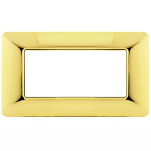 MAPM8004-03 Placca in tecnopolimeri ORO LUCIDO 4 POSTI compatibile Bticino MATIX