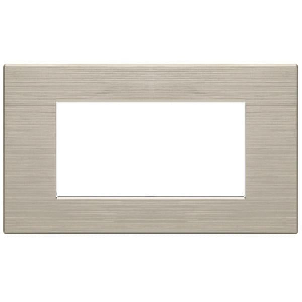 MAPM6004SL-4  PLACCA TECNOPOLIMERI GEM SABBIA SPAZZOLATO 4 POSTI COMPATIBILE PLANA