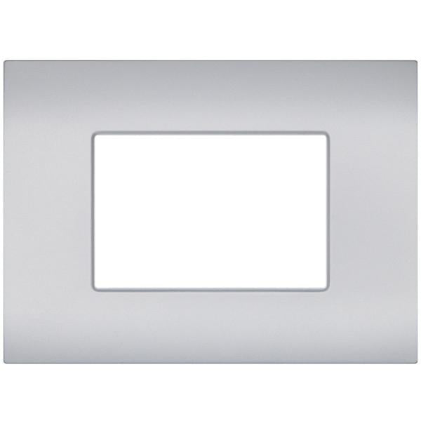 MAPR9003-9 PLACCA TECNOPOLIMERI SUN SILVER 3 POSTI COMPATIBILE VIMAR ARKE'