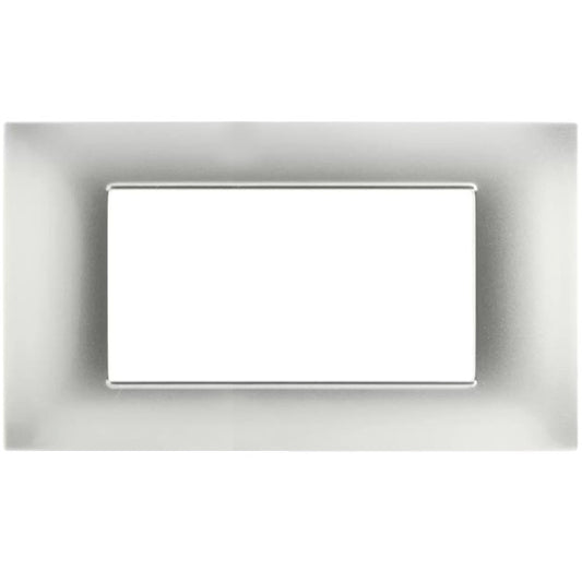 MAP6004-09 PLACCA TECNOPOLIMERI SILVER 4 POSTI COMPATIBILE PLANA