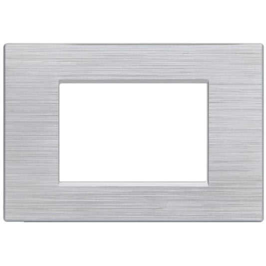 MAPM6003SL-9 PLACCA TECNOPOLIMERI GEM SILVER SPAZZOLATO 3 POSTI COMPATIBILE PLANA