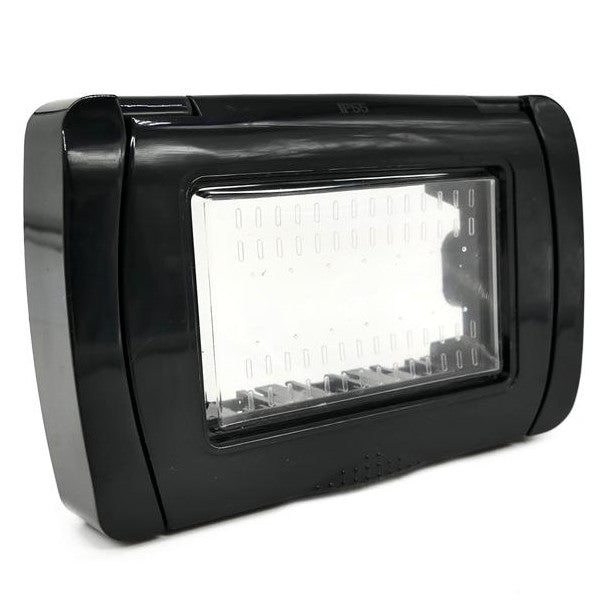 MAPS8003N SUPPORTO IDROBOX IP55 3 POSTI NERO COMPATIBILE BTICINO LIVING
