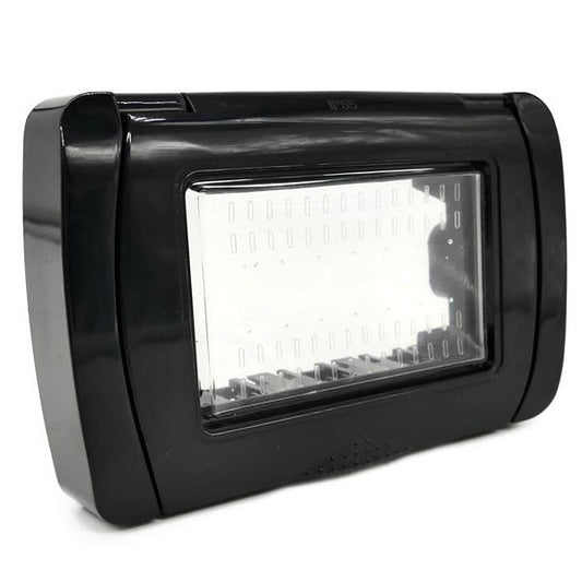 MAPS8003N SUPPORTO IDROBOX IP55 3 POSTI NERO COMPATIBILE BTICINO LIVING