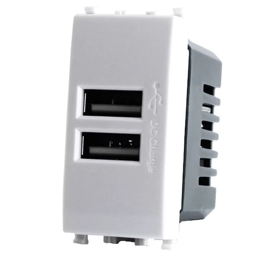 MAP621B DOPPIA PRESA CARICABATTERIA USB 5V 2,0A COMPATIBILE PLANA